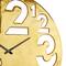Gold Aluminum Contemporary Wall Clock, 24" x 24" x 2"